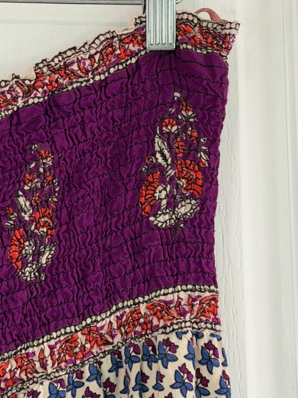 Angie Purple and Red Boho Maxi Skirt - Picture 3 of 16
